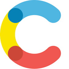 Das Contentful headless CMS System-Logo mit den Farben Blau, Gelb und Rot zeigt, dass SUNZINET eine Contentful Agentur ist.
