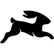 Directus cms system logo, das wie ein hoppelnder Hase aussieht, in schwarz, um zu zeigen, dass SUNZINET eine Directus Agentur ist