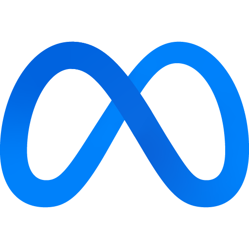 Meta Icon in blue, looks like an infinity symbol, to showacse that SUNZINET is a social media agency