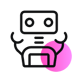 Icon von einem Roboter mit einem kleinen pinken Kreis unten rechts_SUNZINET Digital Agentur