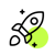 Icon von einer Rakete als Zeichen für Fortschritt