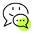 Symbol of two overlapping speech bubbles, representing a conversation or consultation. A green circle highlights the symbol.